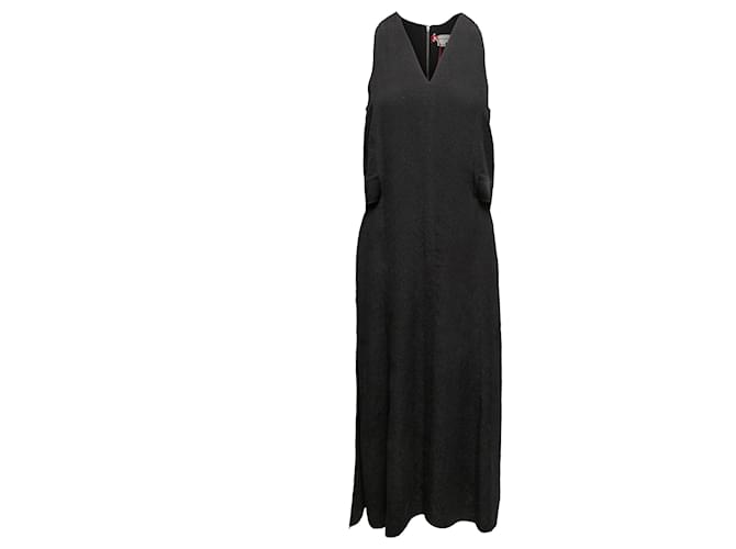 Black Alexander McQueen Textured Maxi Dress Size US S Synthetic  ref.1268685