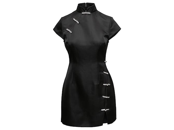 Autre Marque Black Sau Lee Cheongsam-Inspired Mini Dress Size US 4 Synthetic  ref.1268687