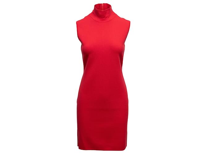 Red Max Mara Virgin Wool Sleeveless Dress Size US M  ref.1268693