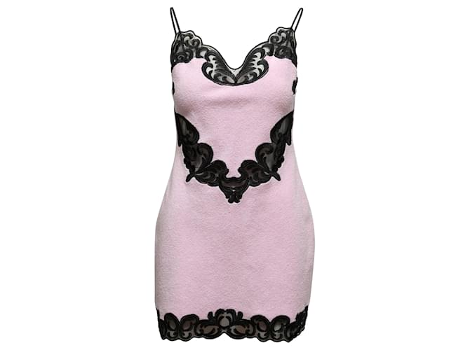 Light Pink & Black Alexander Wang Terry Cloth & Lace Mini Dress Size US 6 Synthetic  ref.1268701