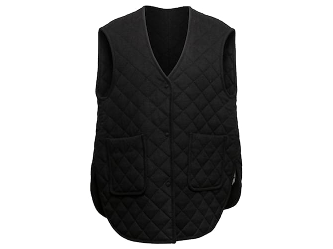Totême Black Toteme Quilted Wool Oversized Vest Size US XXS  ref.1268706