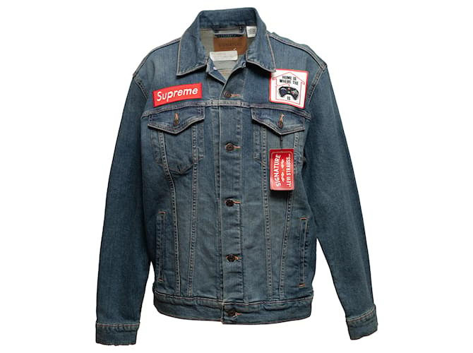 Medium Wash Levi's x Supreme Denim Patch Jacket Size US M  ref.1268710