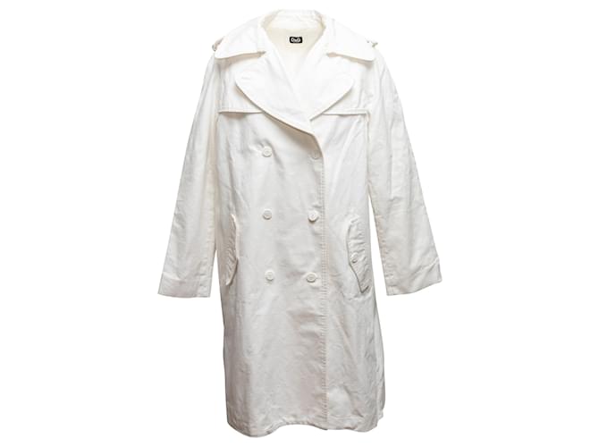 White D&G Cotton Trench Coat Size IT 44  ref.1268714