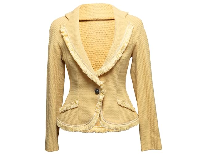 Yellow Christian Dior Wool Blazer Size FR 40  ref.1268715