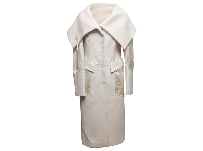 Vintage White Gucci 2003 Wool & Angora-Blend Coat Size IT 44  ref.1268717