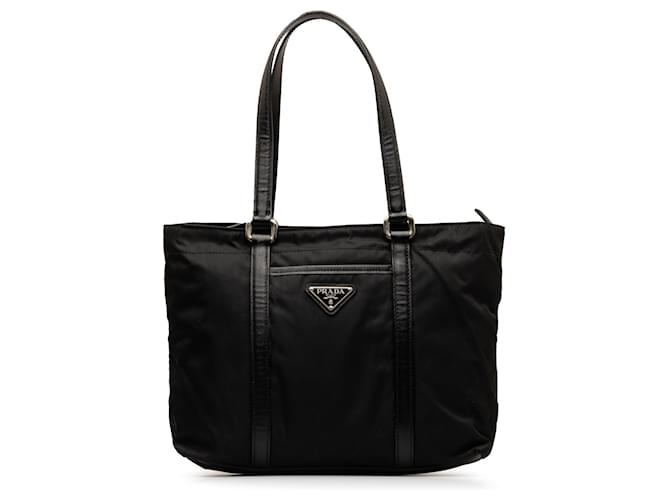 Black Prada Tessuto Tote Bag Leather  ref.1268731