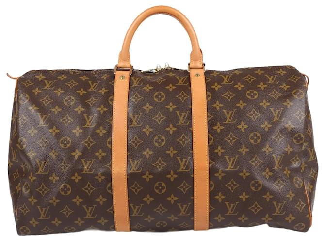 Louis Vuitton Keepall Monogram 50 Brown Leather  ref.1268742