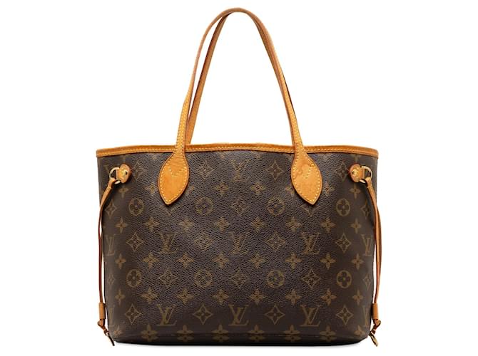Braune Neverfull PM-Einkaufstasche mit Louis Vuitton-Monogramm Leder  ref.1268751