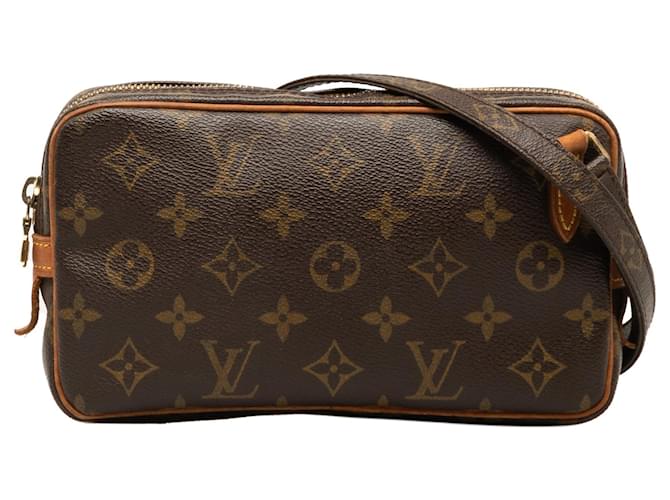 Brown Louis Vuitton Monogram Pochette Marly Bandouliere Crossbody Bag Cloth  ref.1268752