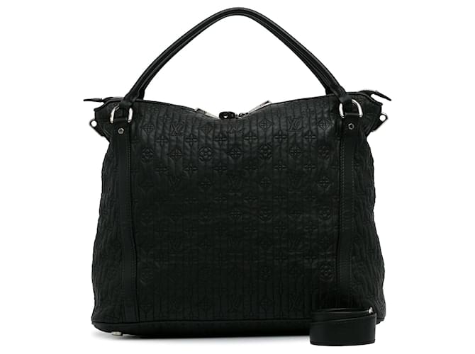 Bolso satchel Louis Vuitton negro con monograma Antheia Ixia MM Cuero  ref.1268774