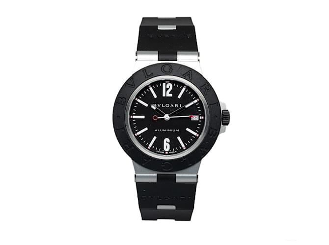 Bulgari Black Bvlgari Automatic Aluminum and Rubber Diagono Watch Plastic  ref.1268794
