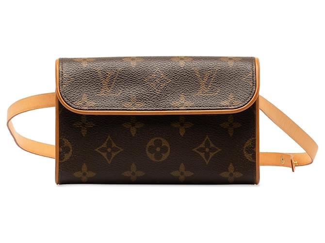 Brown Louis Vuitton Monogram Pochette Florentine Belt Bag Leather  ref.1268795