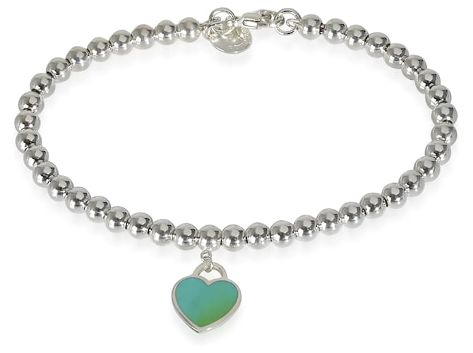 TIFFANY & CO. Bracelet étiquette cœur bleu Return to Tiffany en argent sterling  ref.1268821