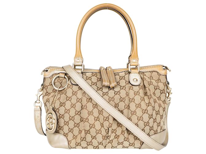 Gucci GG Monogram 2Way Shoulder Bag Beige Cloth  ref.1268869