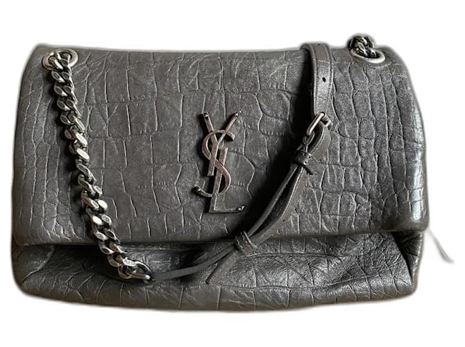 Saint Laurent Handbags Grey Leather  ref.1268890