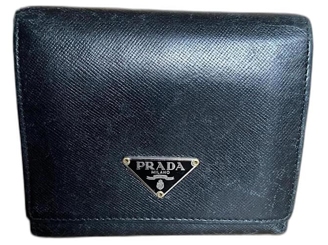 Prada Wallets Black Leather  ref.1268898
