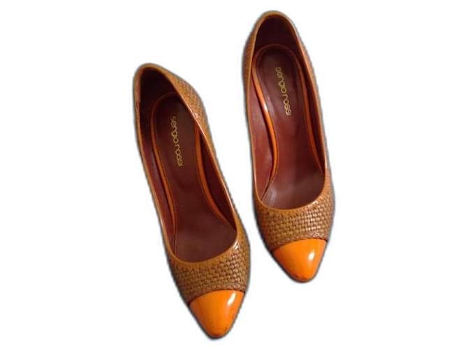 Sergio Rossi High heels Orange Leder  ref.1268909