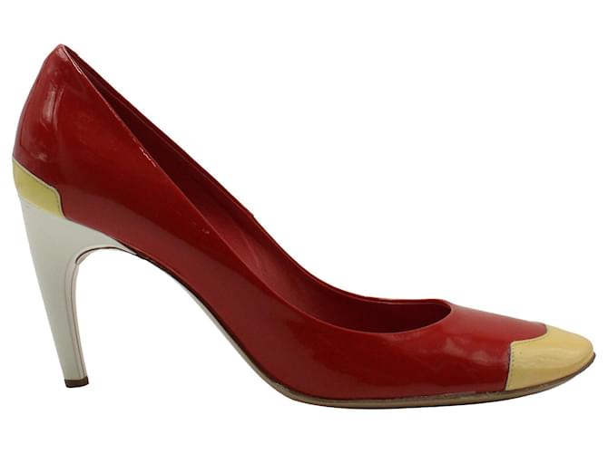 Roger Vivier Colorblock Pumps in Red Patent Leather  ref.1268917
