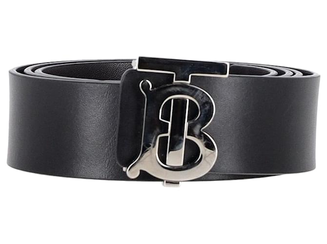 Burberry TB Buckle Belt in Black Leather  ref.1268921