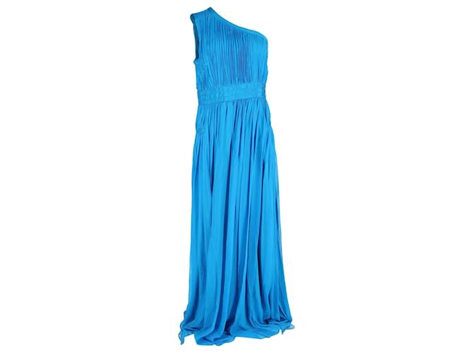 Vestido de um ombro Diane Von Furstenberg em seda azul  ref.1268963