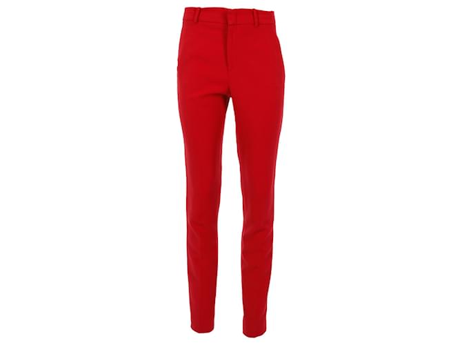 Pantalon coupe slim Gucci en viscose rouge Fibre de cellulose  ref.1268966