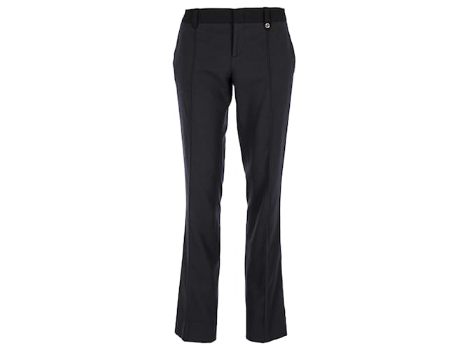 Gucci Boot-Cut Trousers in Navy Blue Wool  ref.1268967