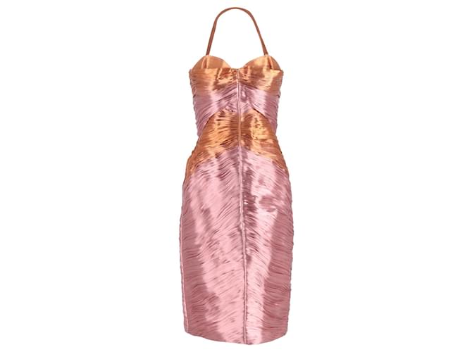 Vestido con cuello halter de Burberry en poliéster rosa  ref.1268969