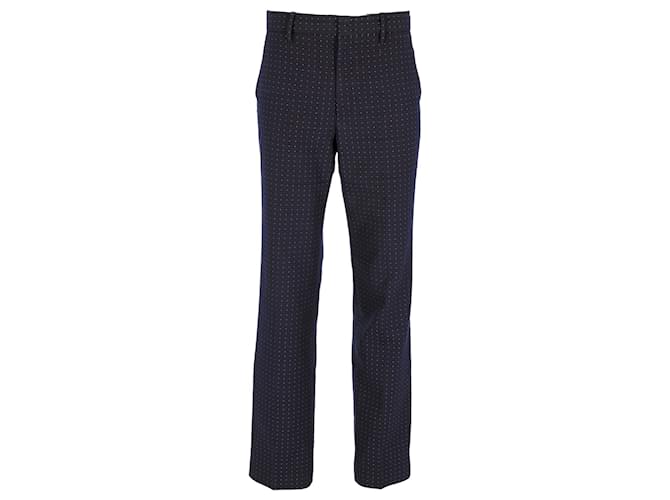 Gucci Polka Dot Trousers in Navy Blue Cotton  ref.1268981