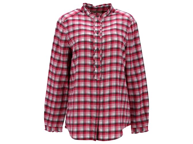 Burberry Checkered Shirt in Red Cotton  ref.1268986