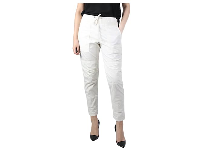 Autre Marque Pantalón blanco con bolsillo y cintura elástica - talla UK 12 Algodón  ref.1268998