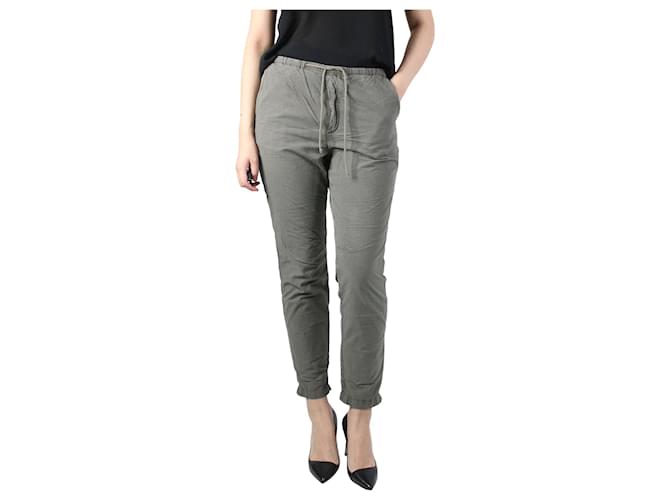 Autre Marque Green elasticated trousers - size UK 12 Cotton  ref.1268999