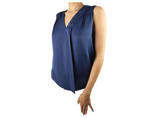 Top sans manches Theory Blue - taille S Soie  ref.1269010