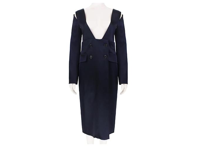 Vestido da Coleção de Passarela da Jil Sander Azul escuro Acetato  ref.1269024