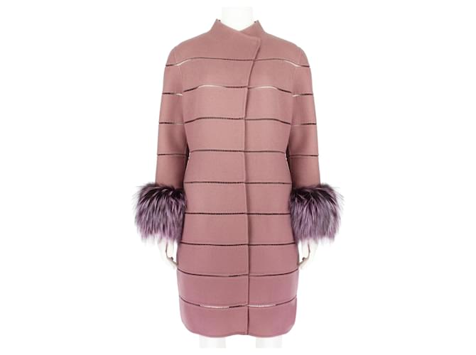 J. Mendel Coat Pink Wool Fur  ref.1269027
