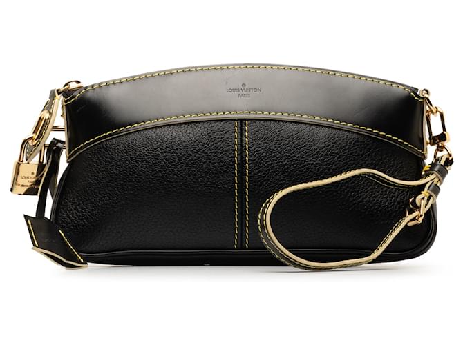 Louis Vuitton Black Suhali Lockit Clutch Leather  ref.1269037