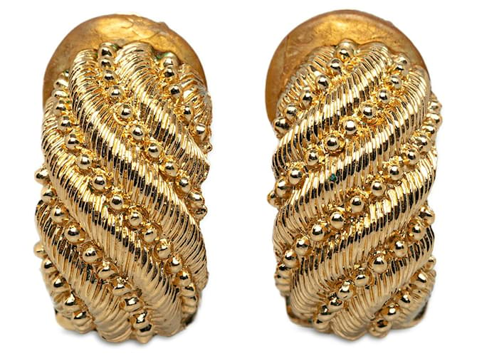 Boucles d'oreilles clips dorées Dior Gold Métal Plaqué or  ref.1269045