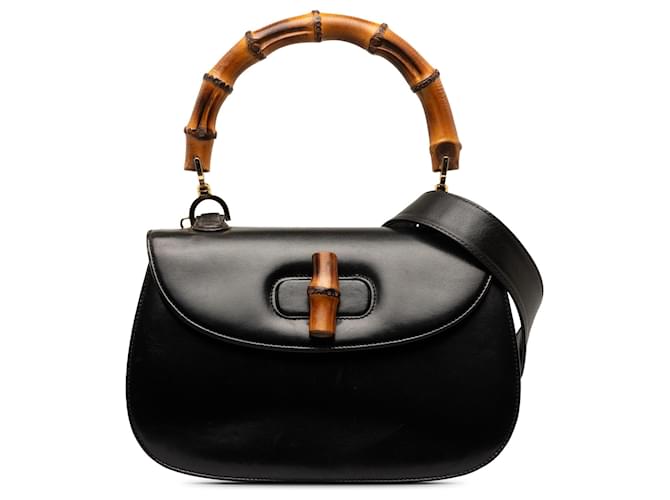 Gucci Black Bamboo Night Leather Pony-style calfskin  ref.1269068