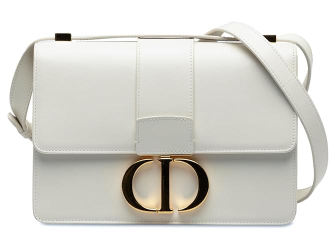 Dior White 30 Montaigne Flap Bag Leather Pony-style calfskin  ref.1269070
