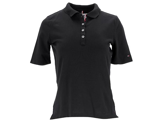 Tommy Hilfiger Womens Essential Regular Fit Polo in Black Cotton  ref.1269112