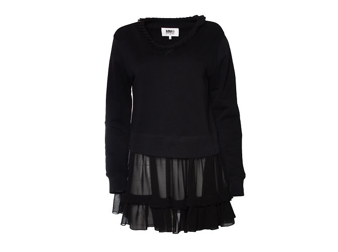 Maison Martin Margiela Maison Margiela, Suéter combinado com gola redonda Preto