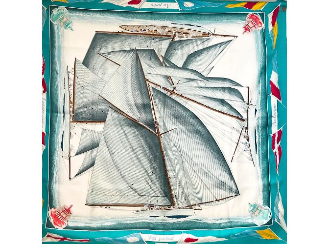 Hermès Seidentuch Downwind grün 