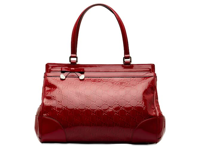 Sac cabas rouge Gucci Guccissima Mayfair Cuir  ref.1269342