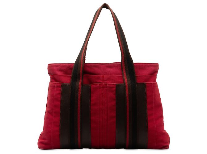 Hermès Bolsa de asas roja Hermes Sac Troca Horizontal MM