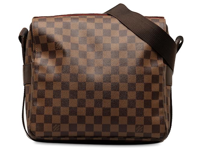 Brown Louis Vuitton Damier Ebene Naviglio Crossbody Bag Cloth  ref.1269353