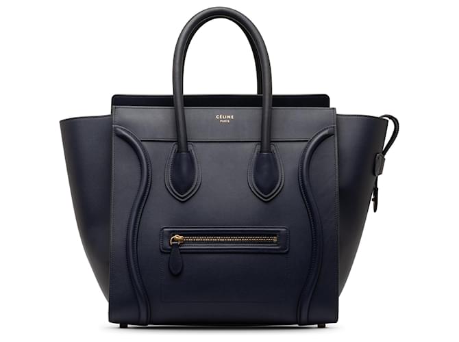 Luggage Céline Mini bolsa de bagagem azul Celine Couro  ref.1269362