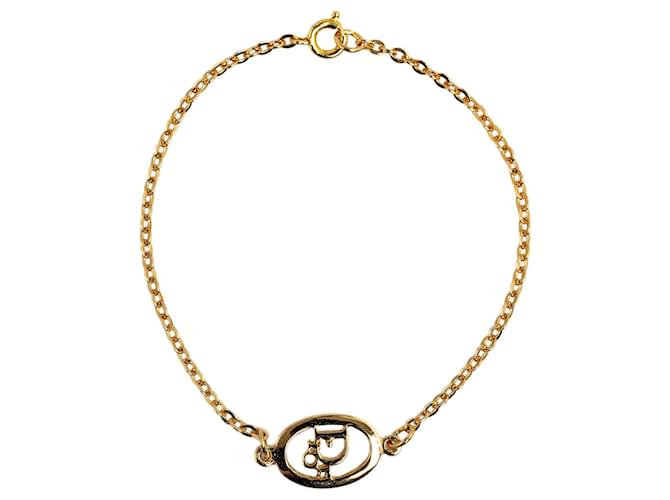 Bracelet à breloques logo Dior doré Or jaune  ref.1269366