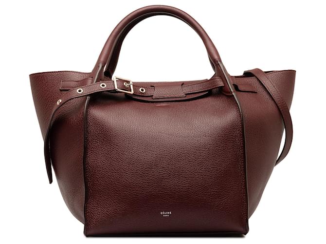 Big Bag Céline Burgundy Celine Small Big Satchel Dark red Leather  ref.1269371