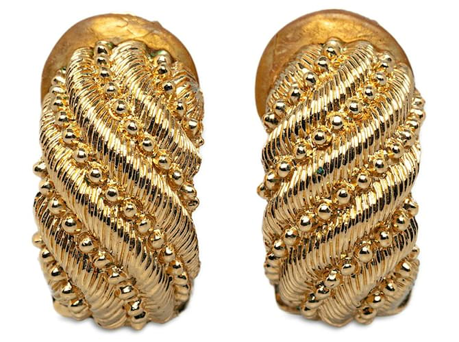 Goldfarbene Dior-Clip-Ohrringe in Gold Golden Gelbes Gold  ref.1269377