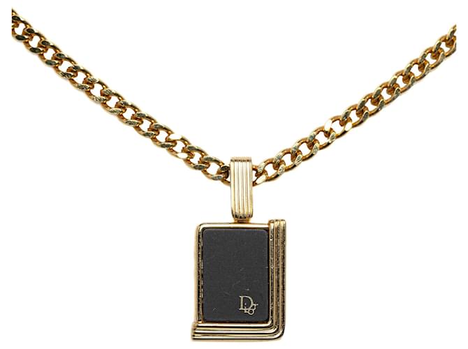 Gold Dior Logo Pendant Necklace Golden Yellow gold  ref.1269378