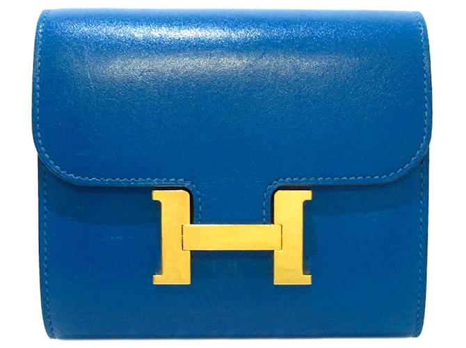Hermès HERMES WalletsLeather Blue  ref.1269394